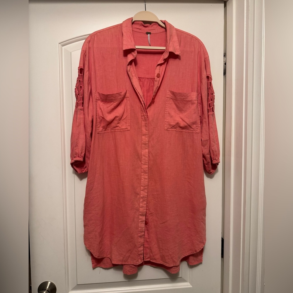 Button-up 3/4 Sleeve Dress